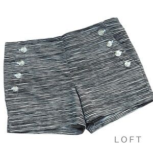 LOFT | NWOT RIVIERA NAVY BLUE & WHITE STRIPED SAILOR SHORTS COTTON | SIZE: 4